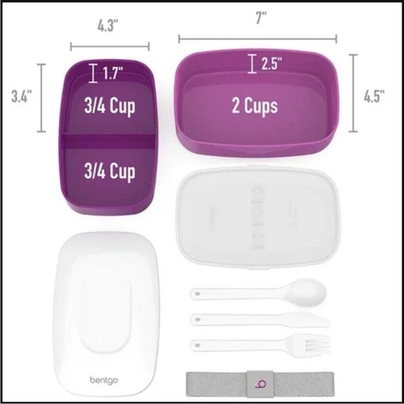 Bentgo Bento All-In-One Lunch Box, New in purple ombre - Picture 8 of 8